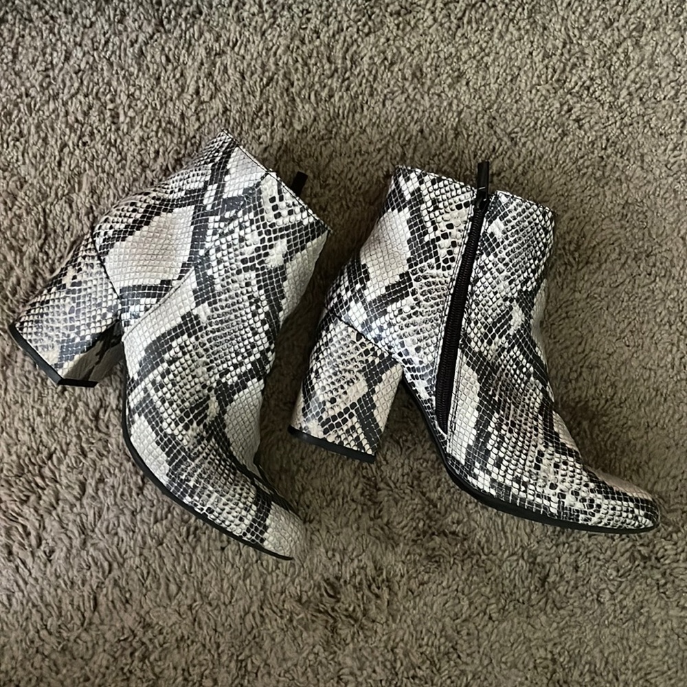 Faux Snakeskin Booties